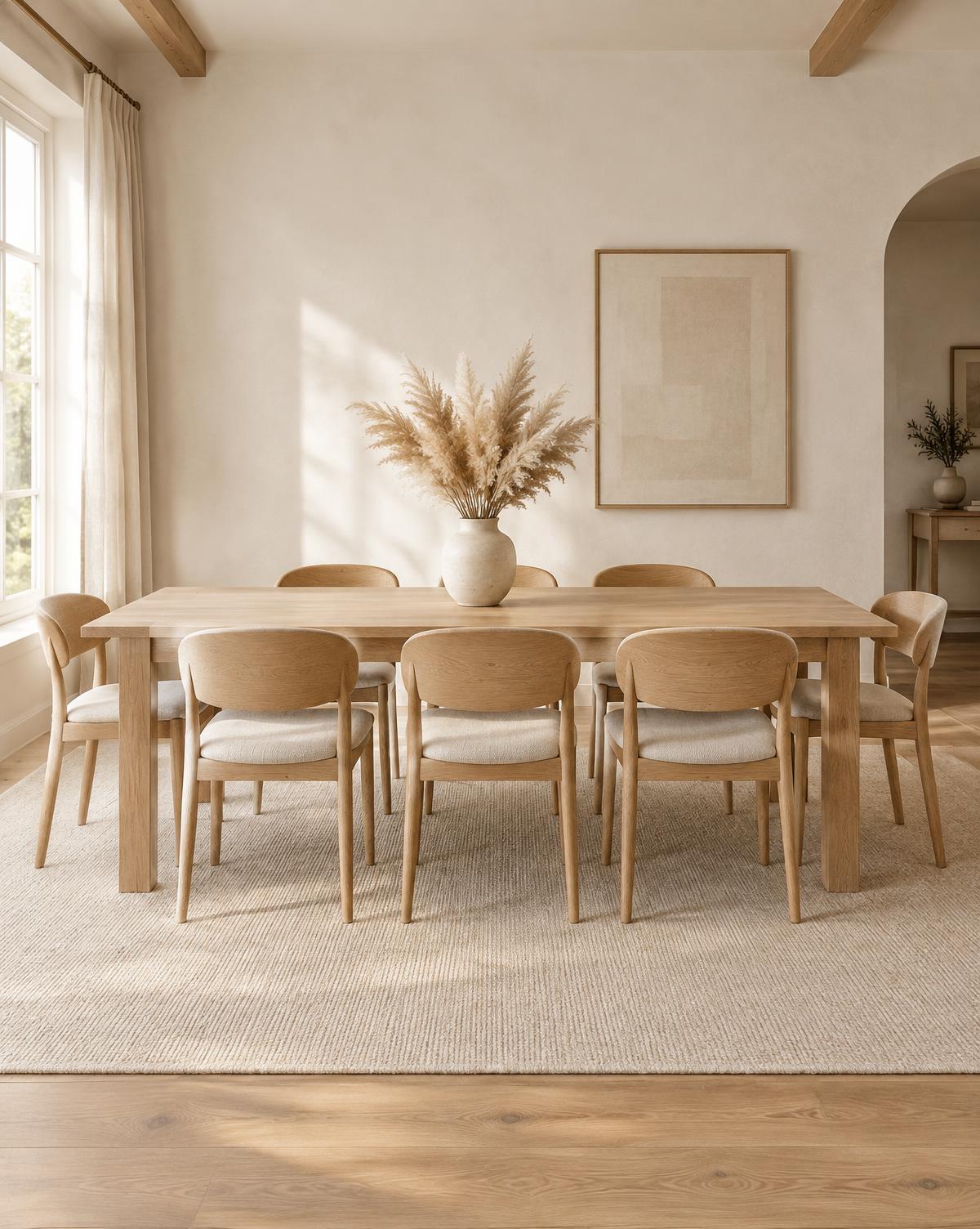 Aria Minimalist Oak Dining Set