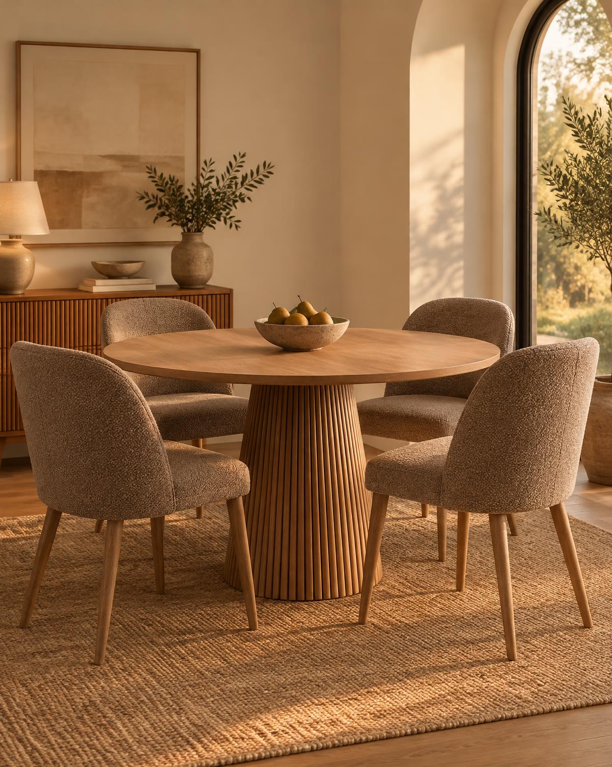 Kalahari Fluted Round Dining Set