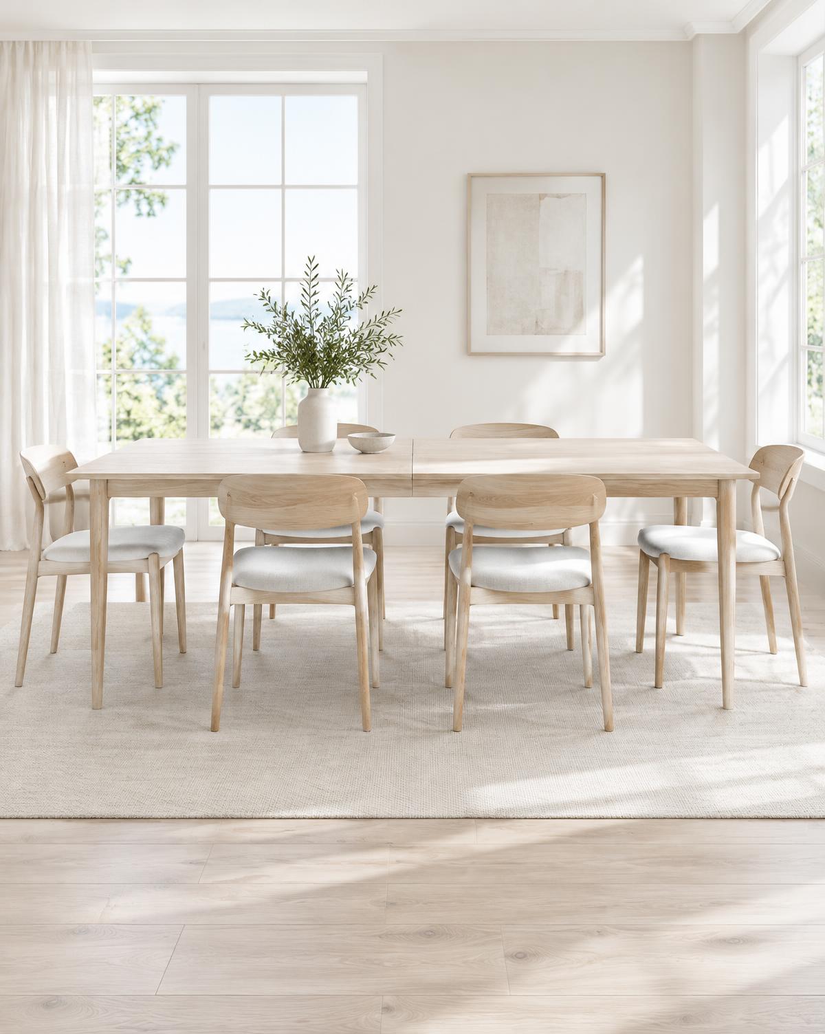Nordic Solid Ash Extendable Dining Set